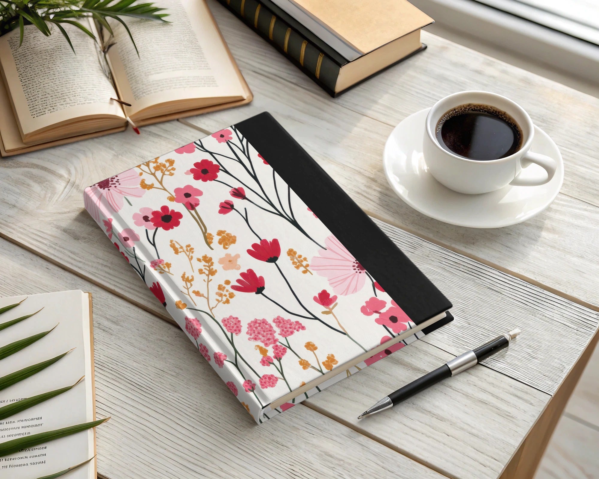 Elegant Floral Design Hardcover Notebook for Writing