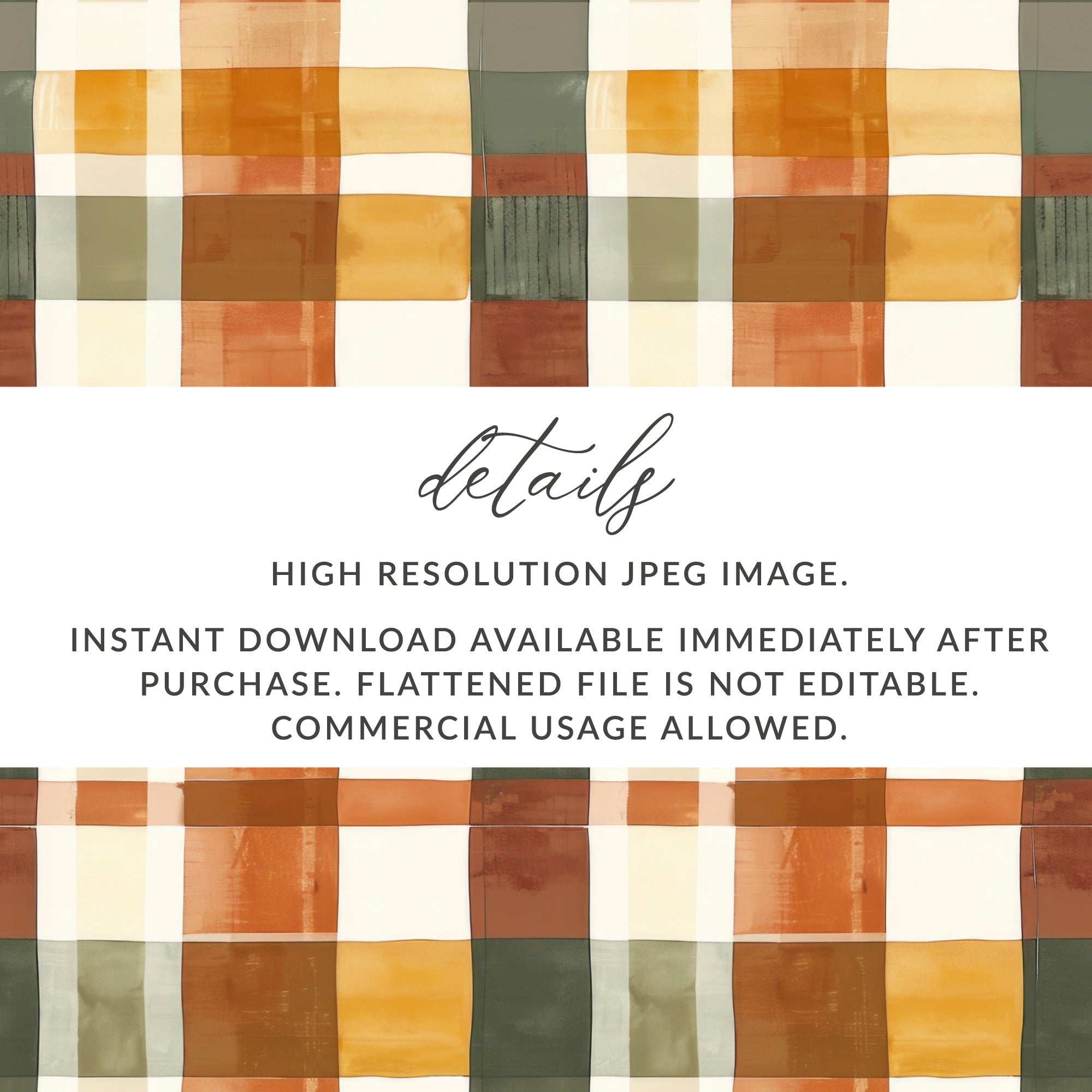 Orange Green Brown Plaid High Resolution JPEG Image