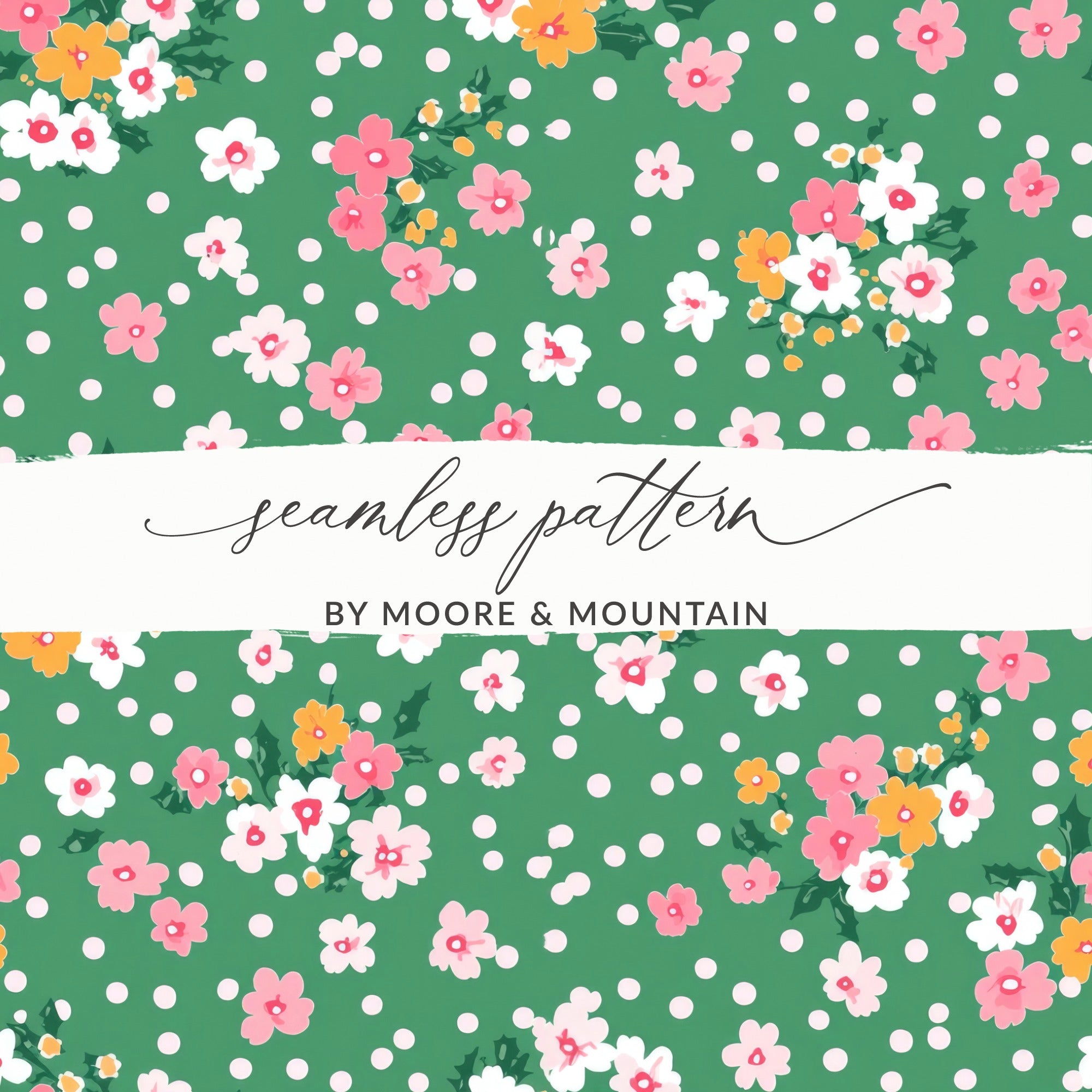 Floral and Polka Dot Pattern by Moore & Mountain