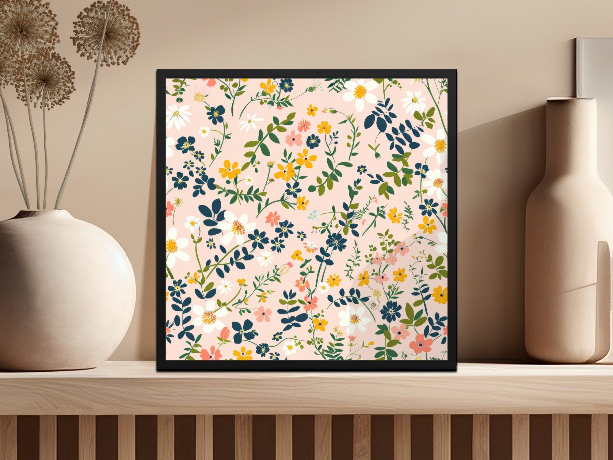 Colorful Floral Pattern Wall Art Decor for Home Spaces