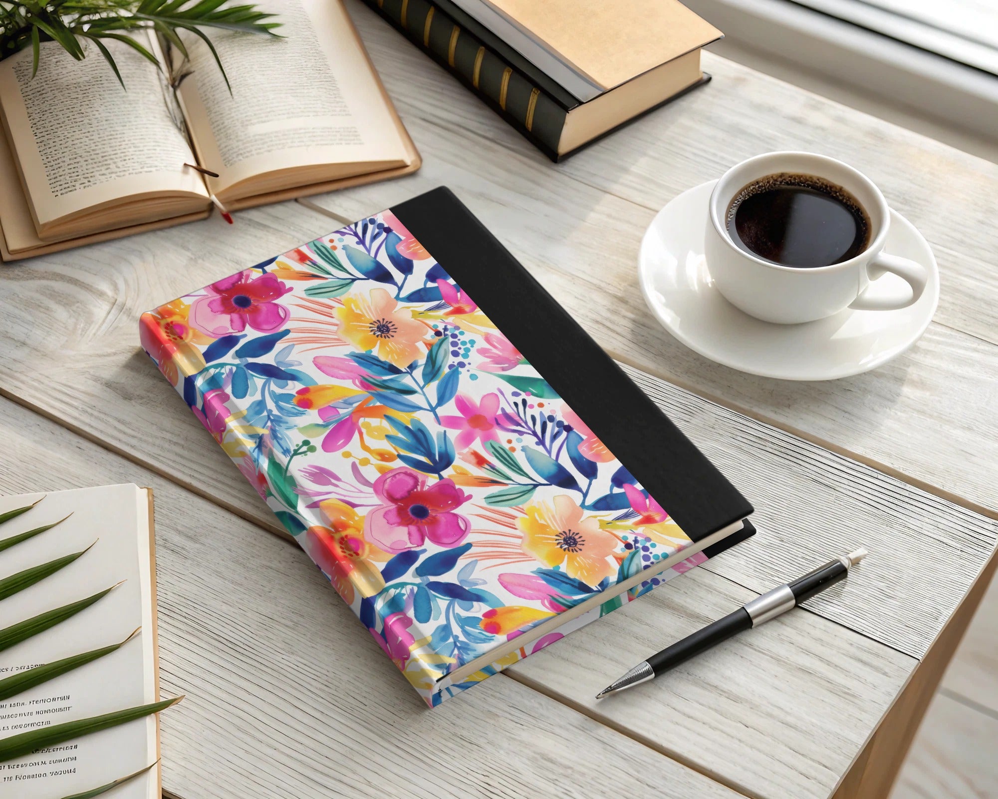Vibrant Floral Watercolor Hardcover Journal product type