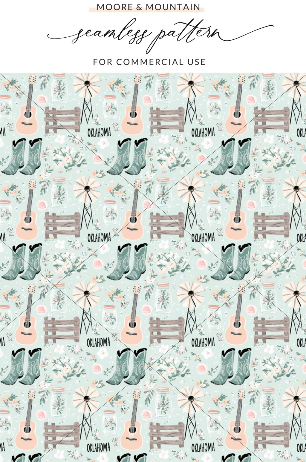 Oklahoma Seamless Pattern for Commercial Use Product