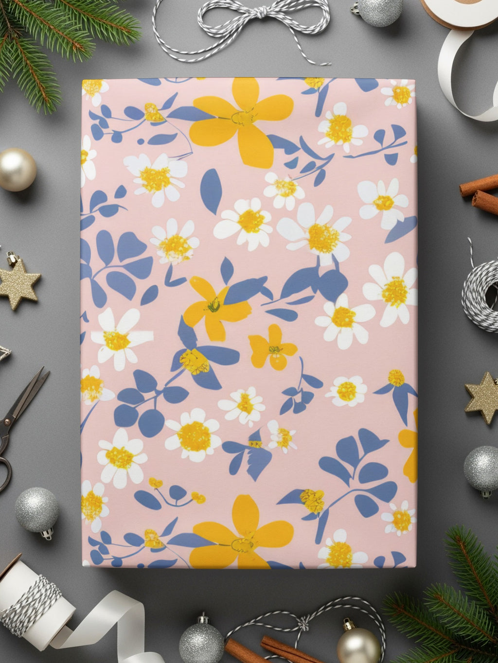 Vibrant Floral Design Wrapping Paper Christmas Gift Wrap