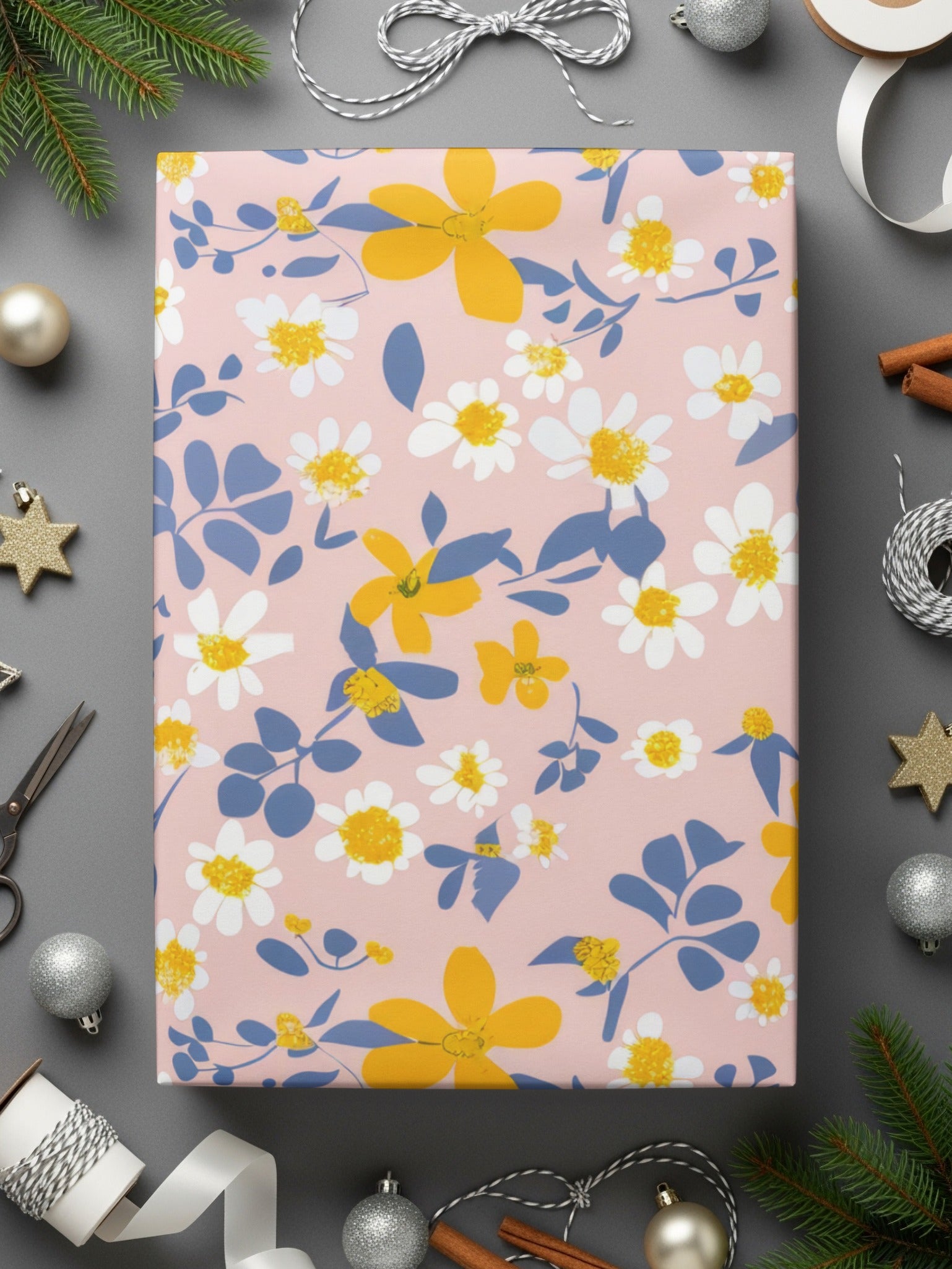 Vibrant Floral Design Wrapping Paper Christmas Gift Wrap