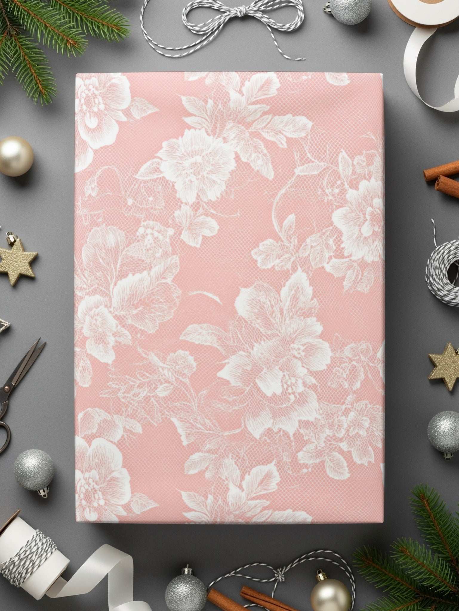 Elegant Floral Patterned Decorative Wrapping Paper