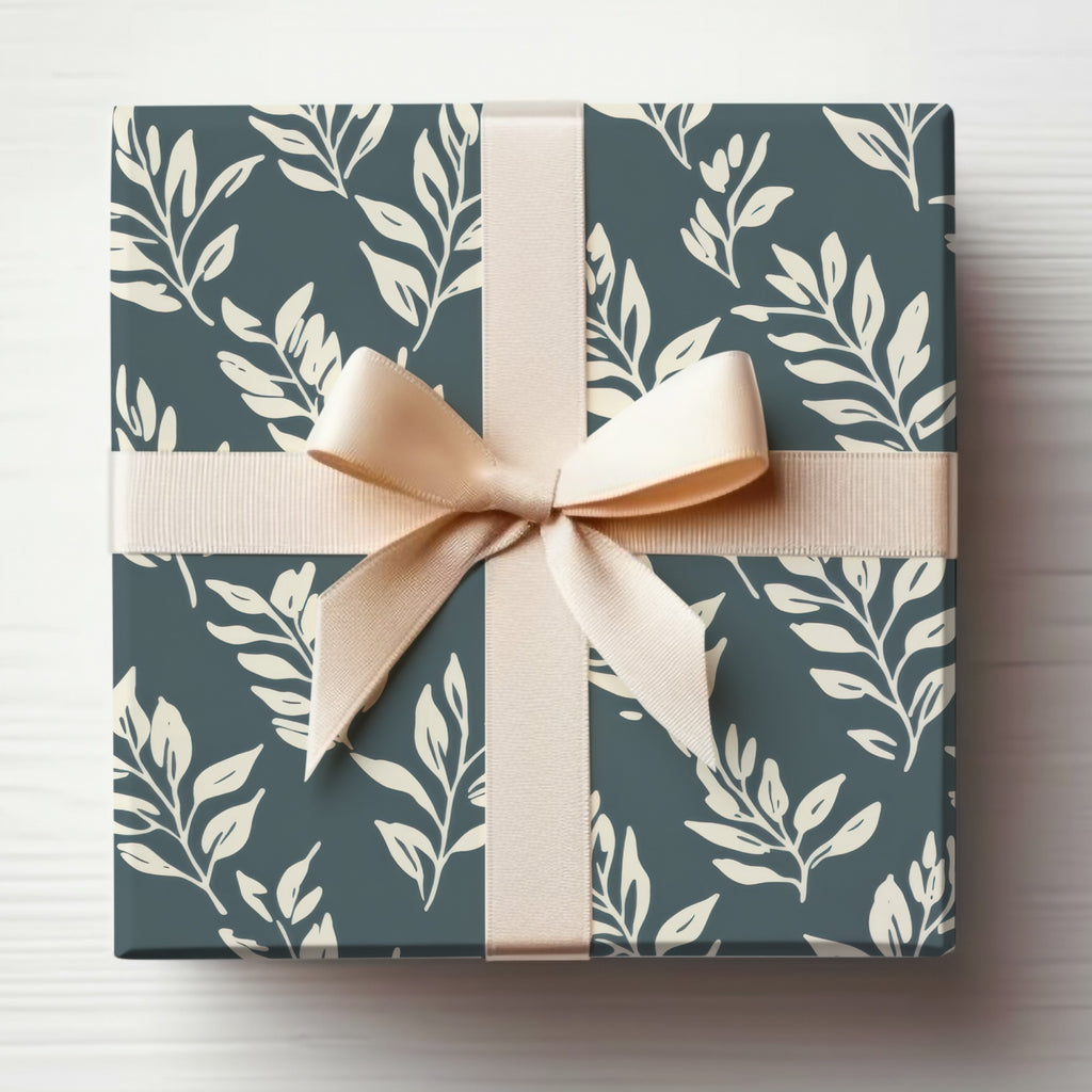Elegant Dark Green Botanical Gift Wrapping Paper