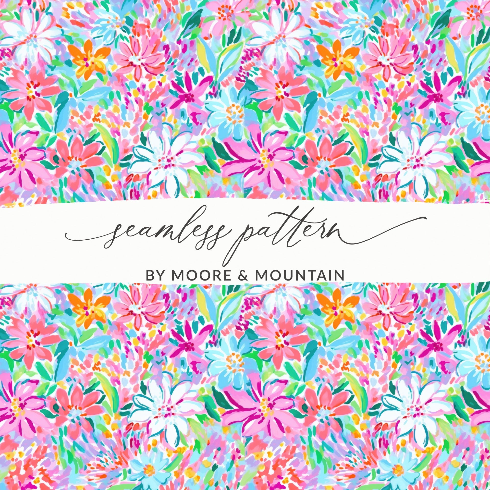 Colorful Floral Seamless Pattern by Moore and Mountain