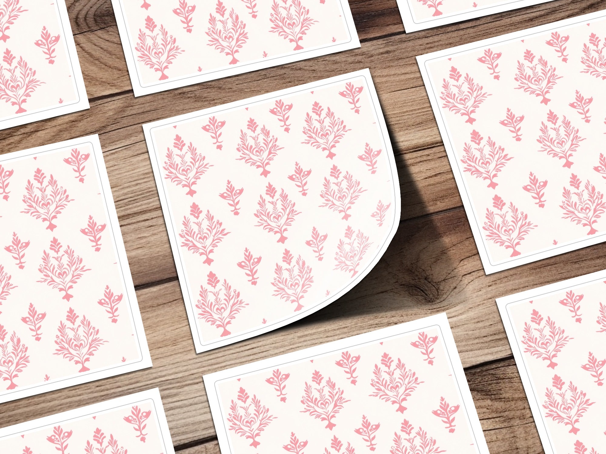 Elegant Floral Pattern Red Decals Sticker Sheet Product