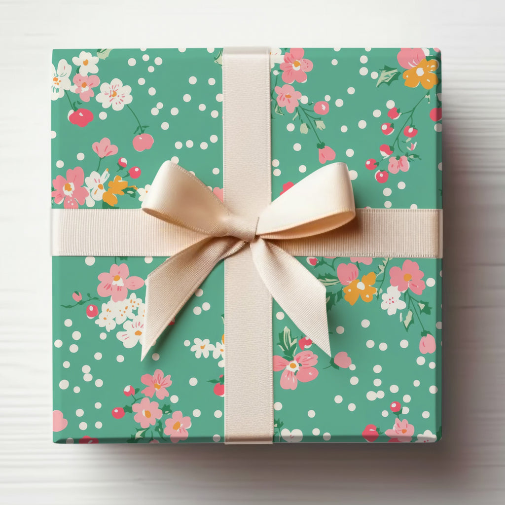 Beautiful Floral Gift Box with Ribbon Decorative Design