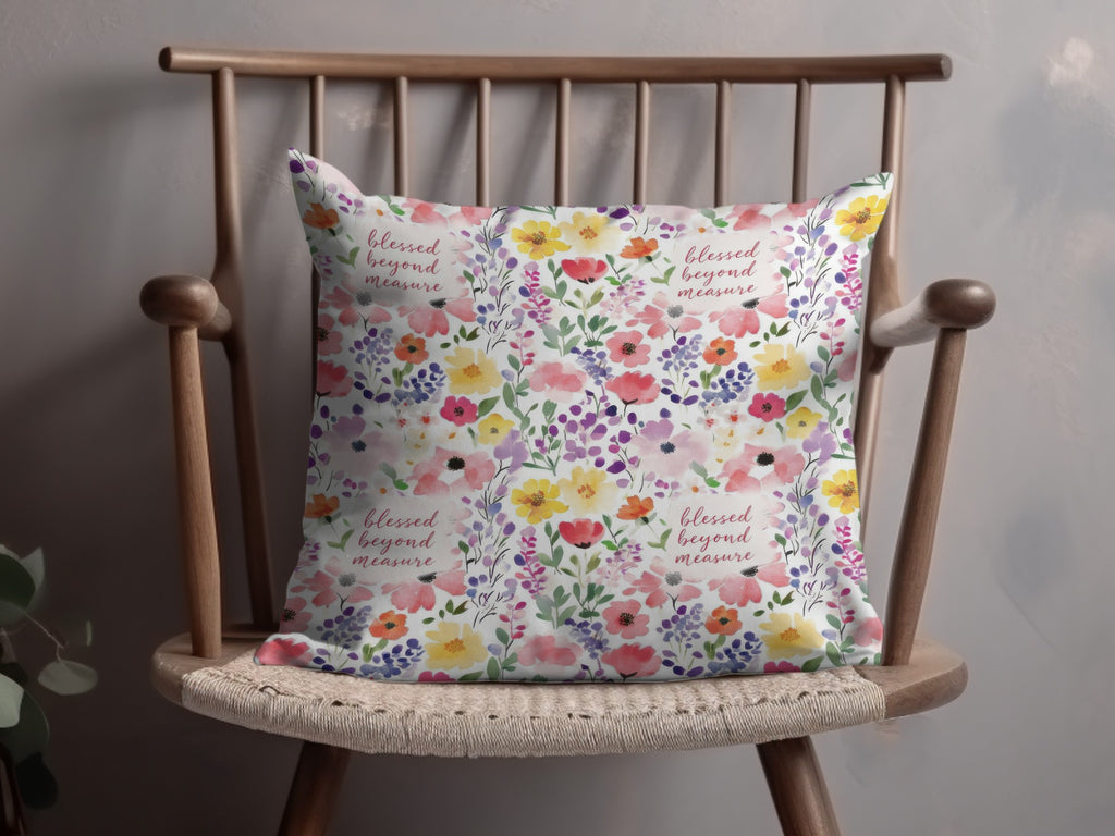 Blessed Beyond Measure Floral Decorative Pillow Product