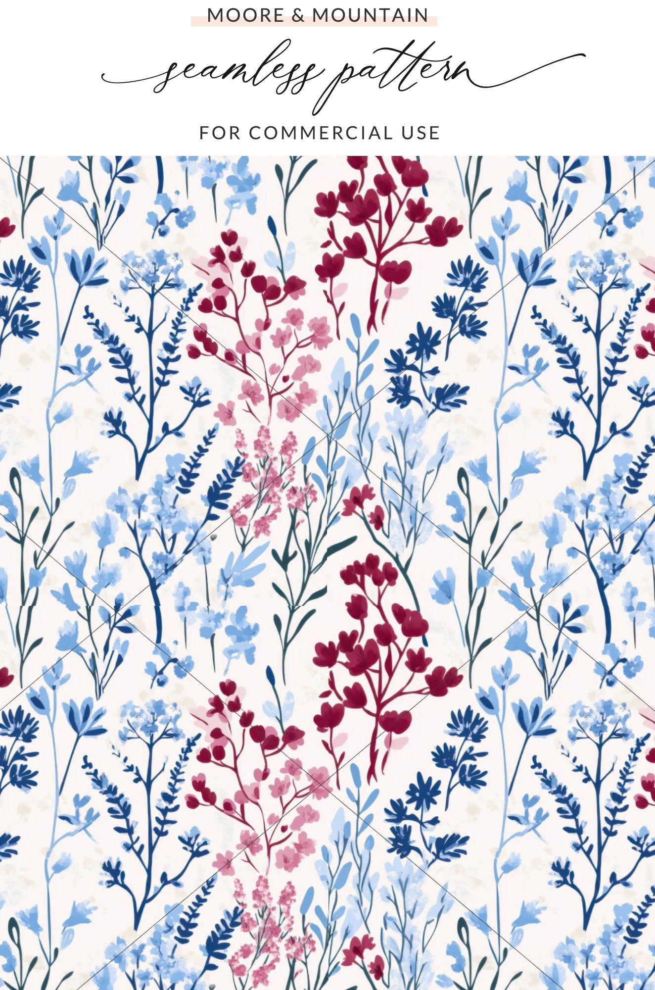Moore Mountain Seamless Pattern For Commercial Use