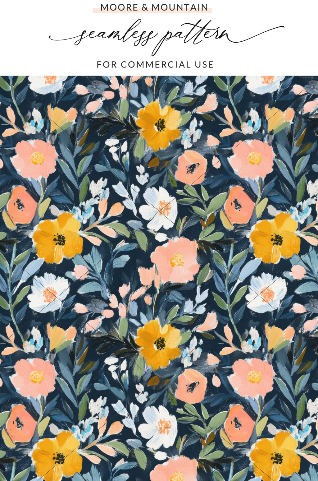 Vibrant Floral Seamless Pattern for Commercial Use