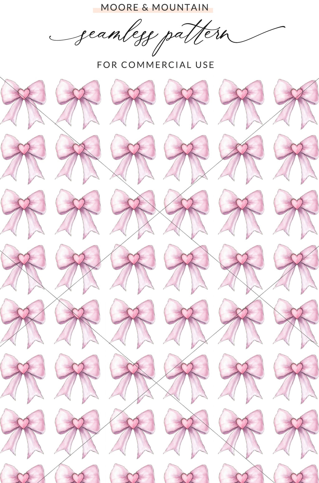Seamless Pink Bow Pattern for Commercial Use Product