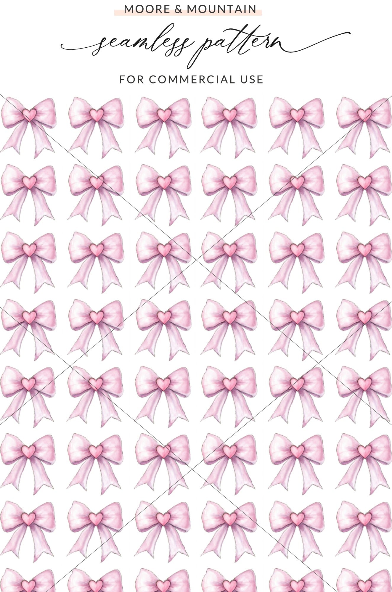 Seamless Pink Bow Pattern for Commercial Use Product