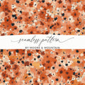 Orange and Black Floral Seamless Pattern Design