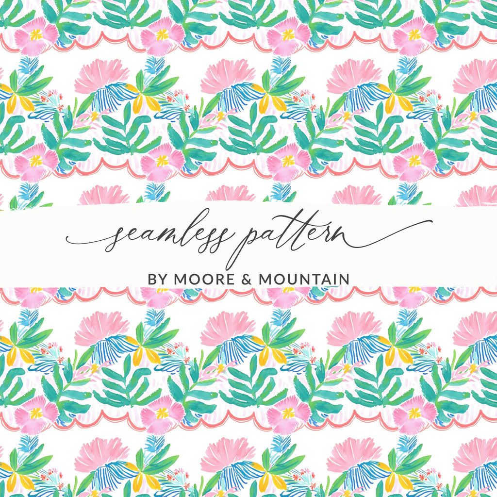 Vibrant Tropical Floral Pattern Artwork Summer Fun product type
