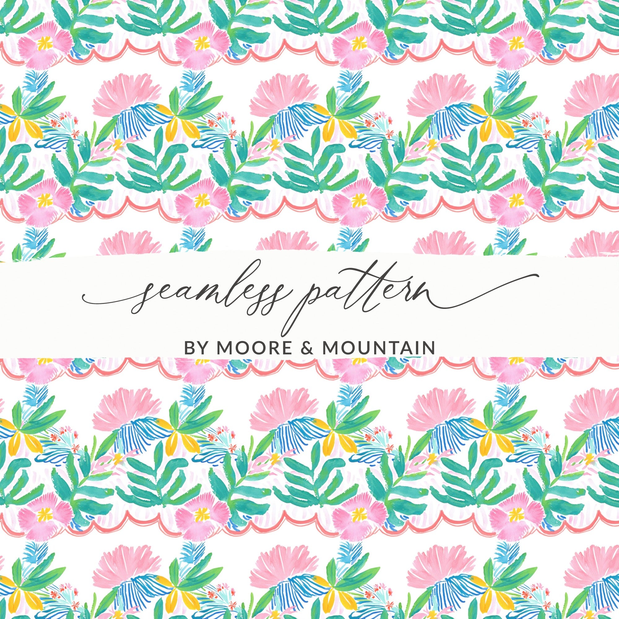 Vibrant Tropical Floral Pattern Artwork Summer Fun product type
