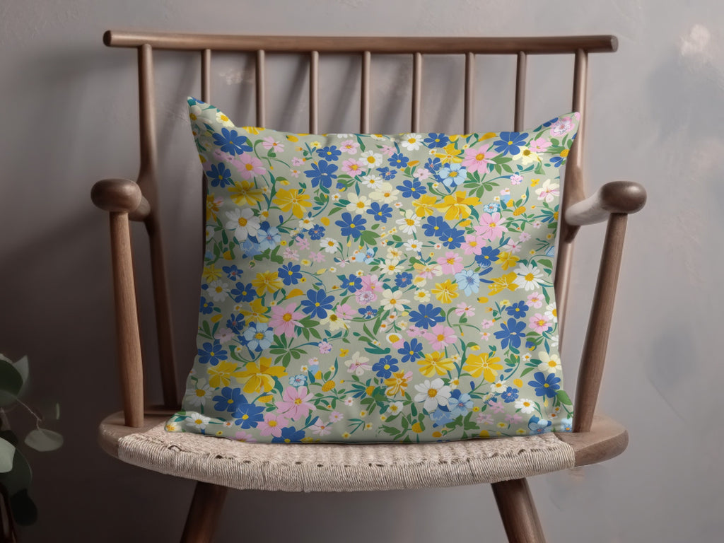 Decorative Cushion with Colorful Floral Pattern Pillow