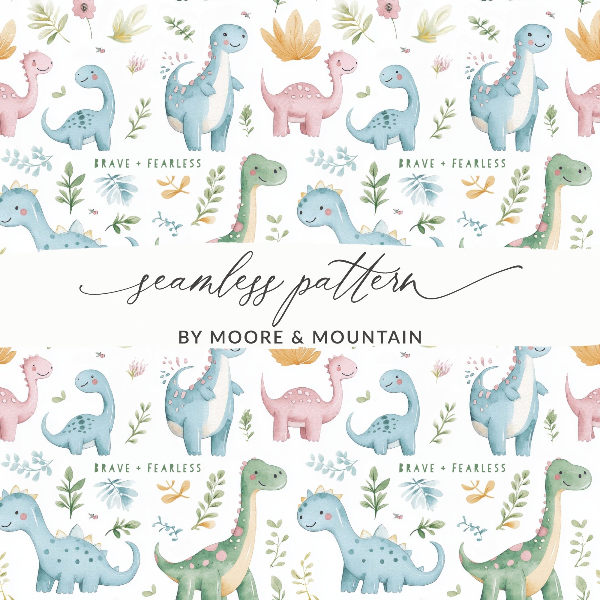 Adorable Dinosaur Design Seamless Pattern for Kids Decor