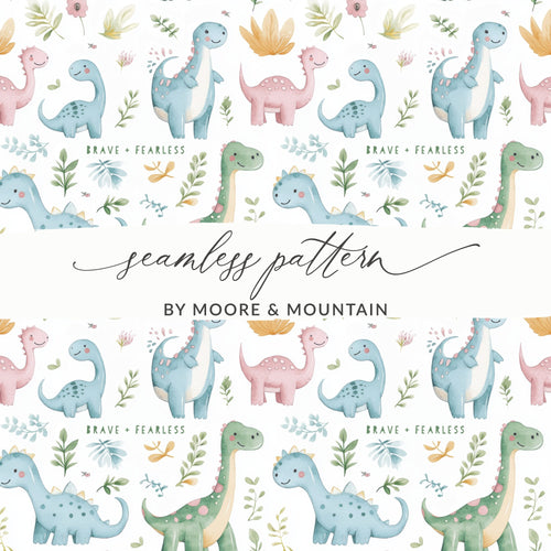Adorable Dinosaur Design Seamless Pattern for Kids Decor