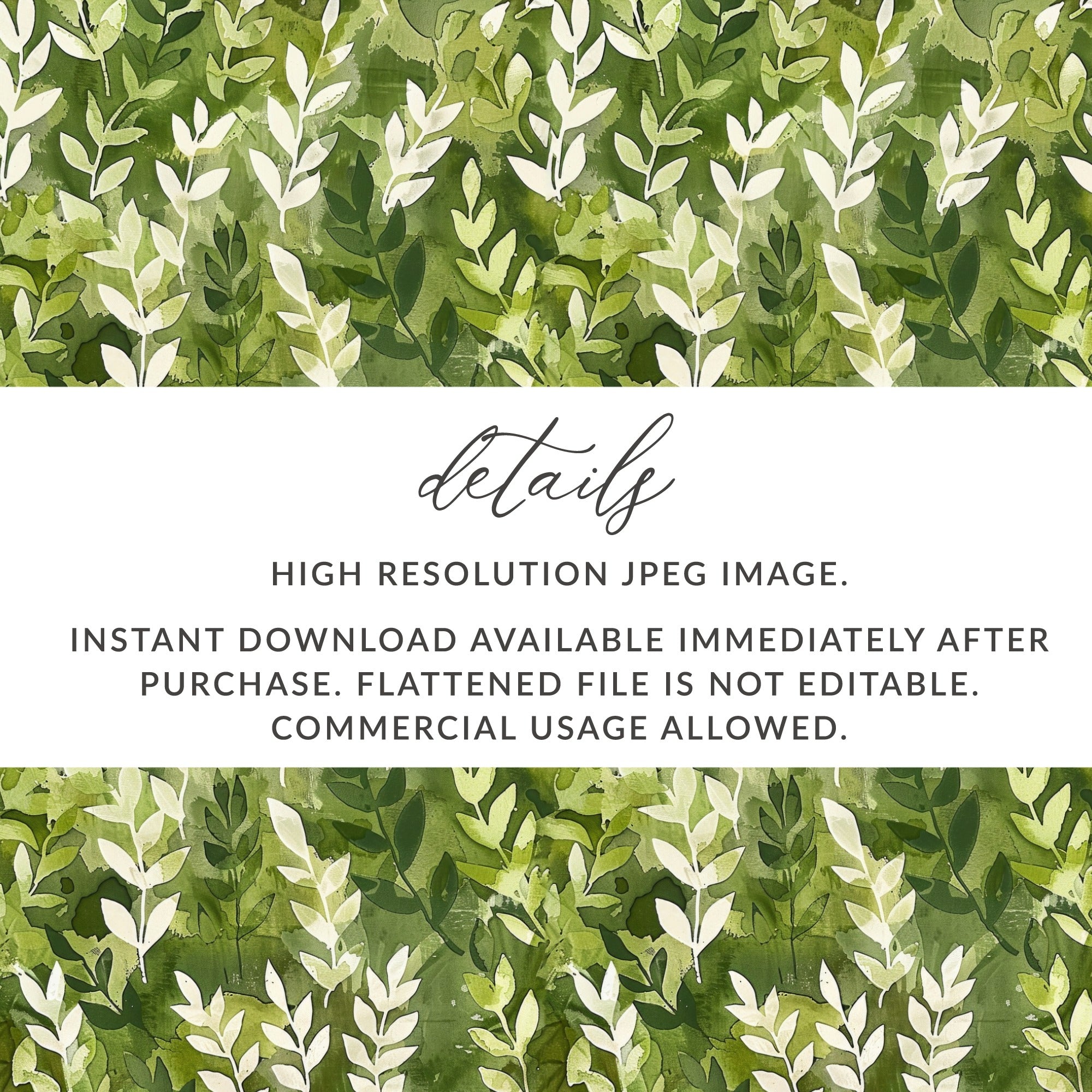 Green Foliage High Resolution Instant Download JPEG