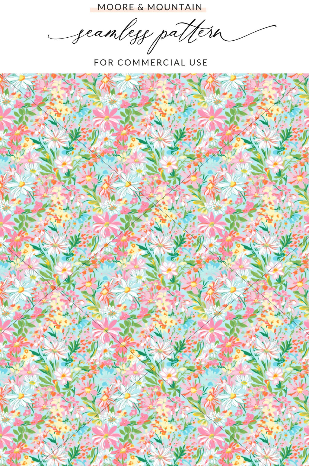 Colorful Floral Seamless Pattern for Commercial Use