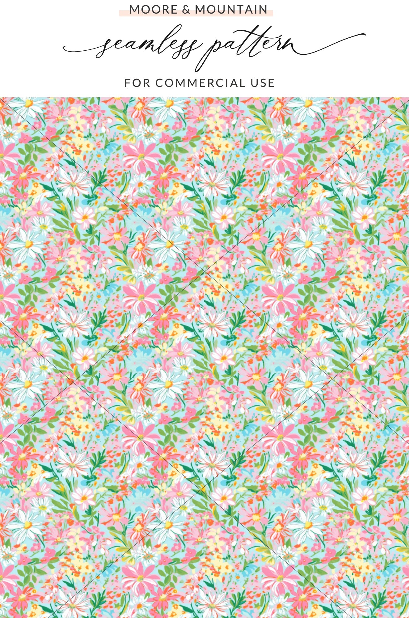 Colorful Floral Seamless Pattern for Commercial Use