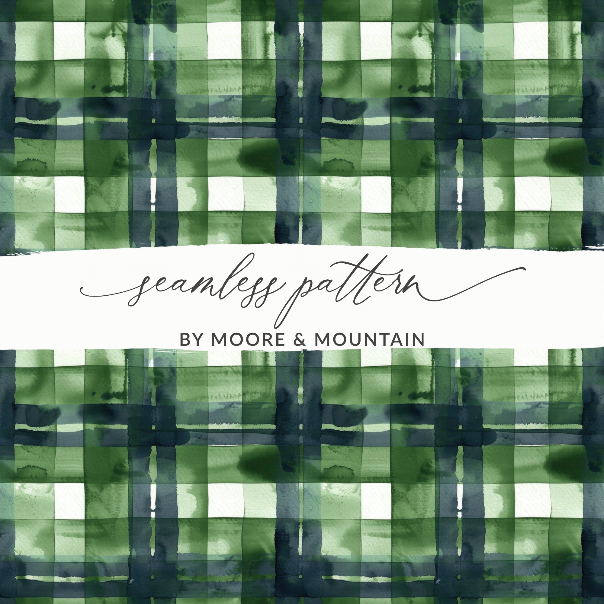 Green Seamless Plaid Pattern by Moore and Mountain