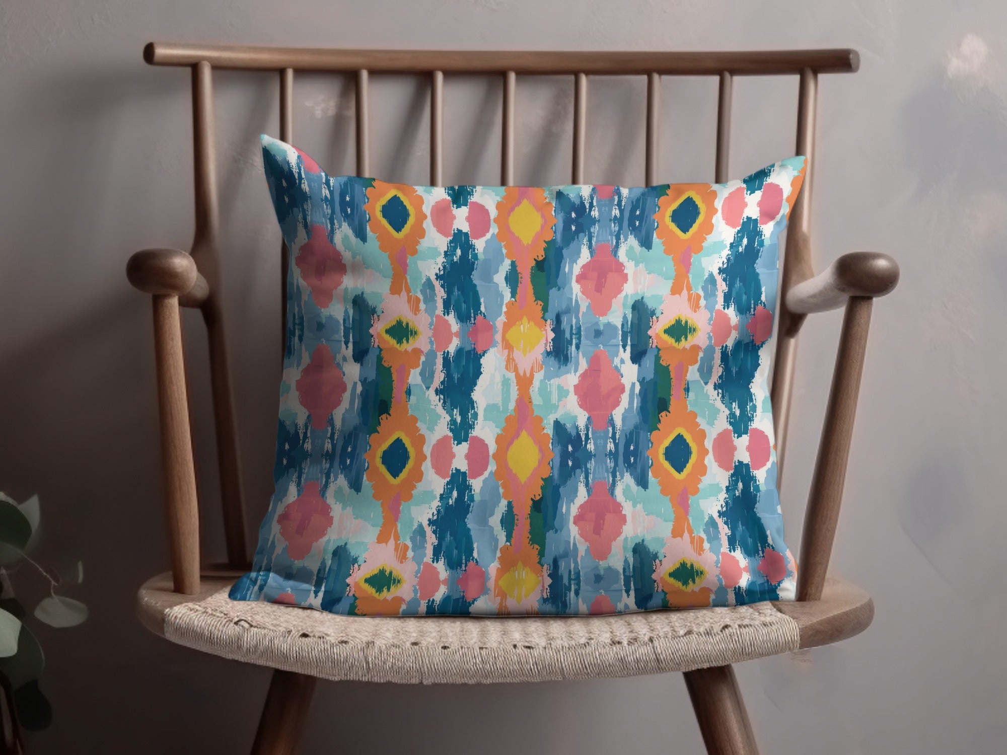 Vibrant Abstract Pattern Throw Pillow for Stylish Decor