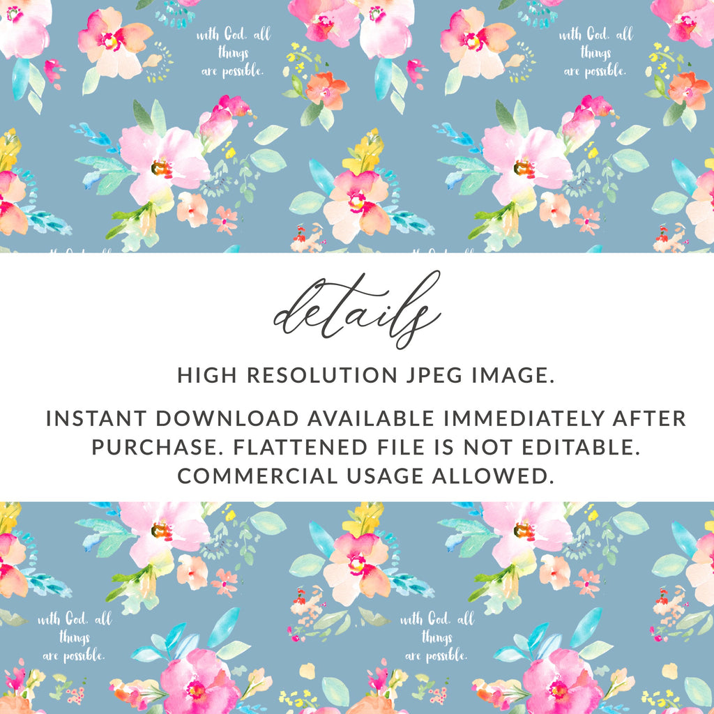 High Resolution Floral Pattern with Inspirational Quotes