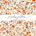 Moore & Mountain Autumn Floral Seamless Pattern Print