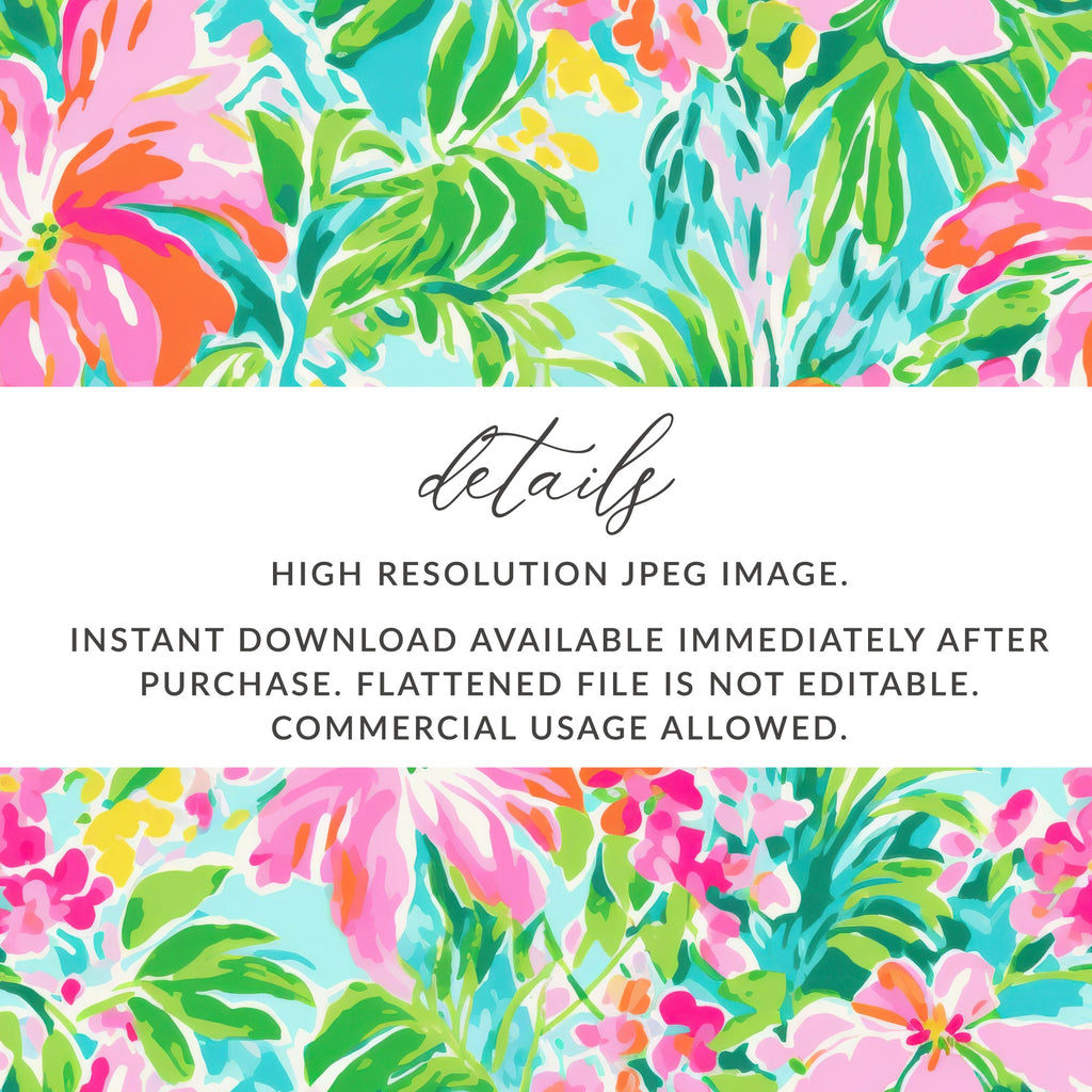 Floral pattern with text about download and usage.