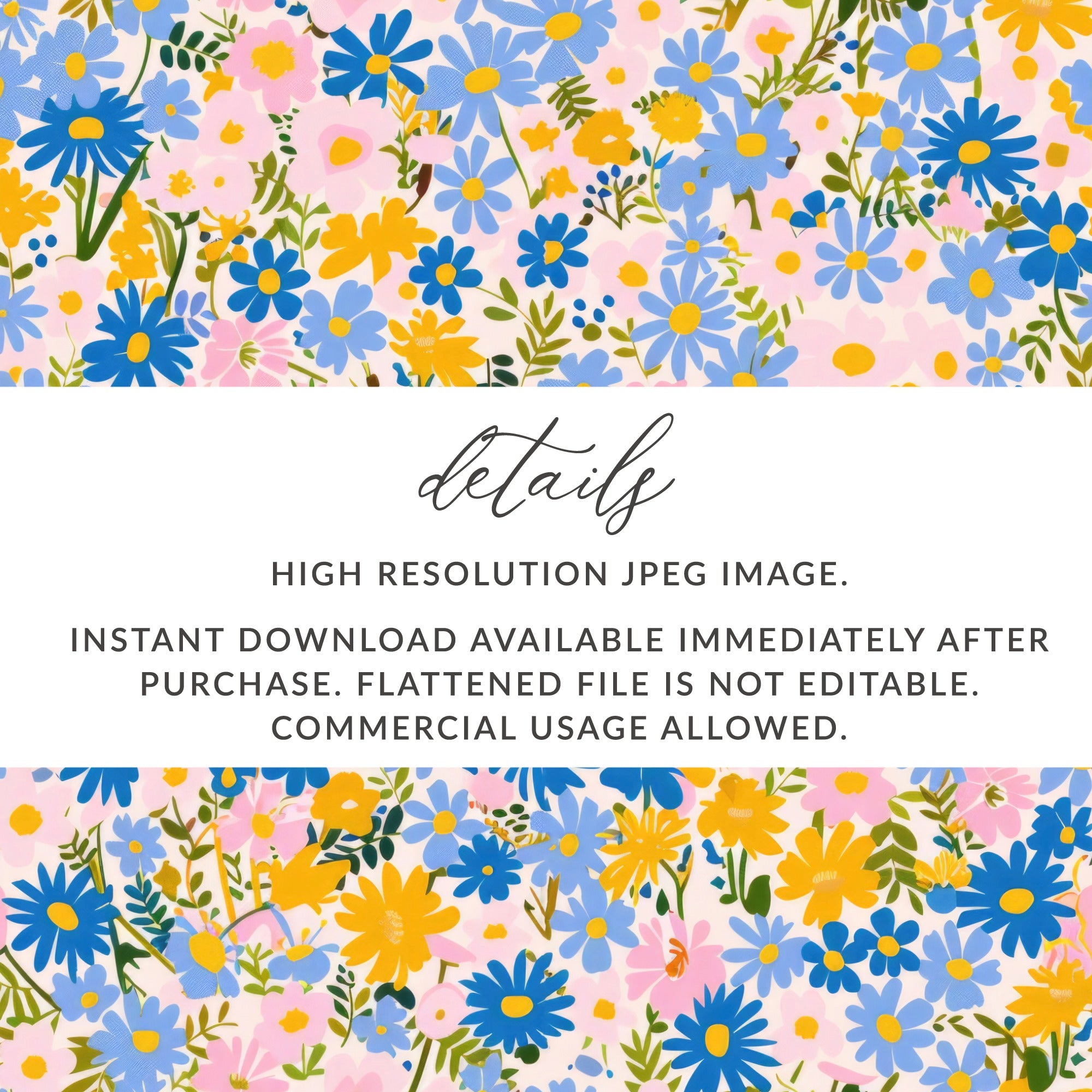 Colorful High Resolution Floral Pattern JPEG Image