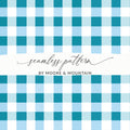 Blue and White Gingham Seamless Pattern Design