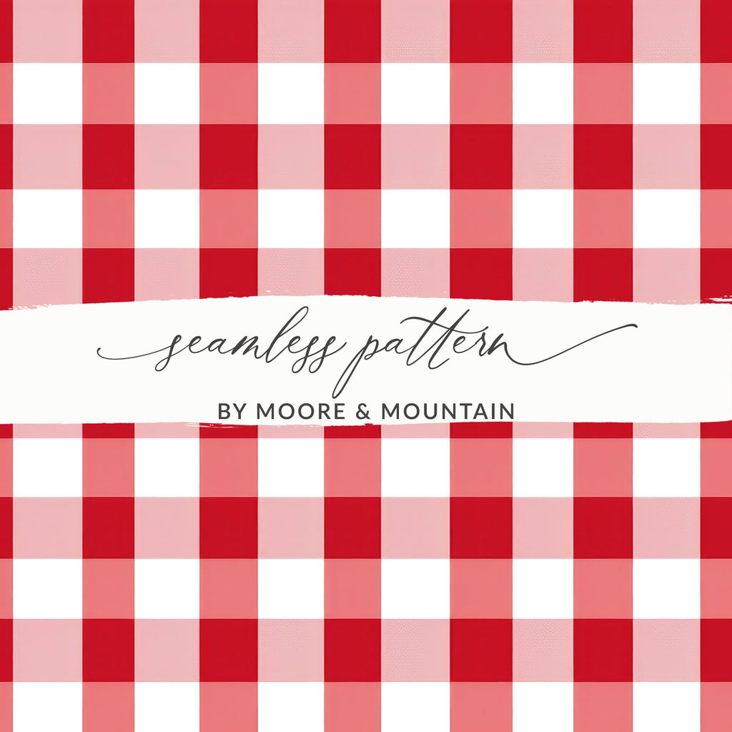 Red and White Gingham Seamless Pattern for Crafting