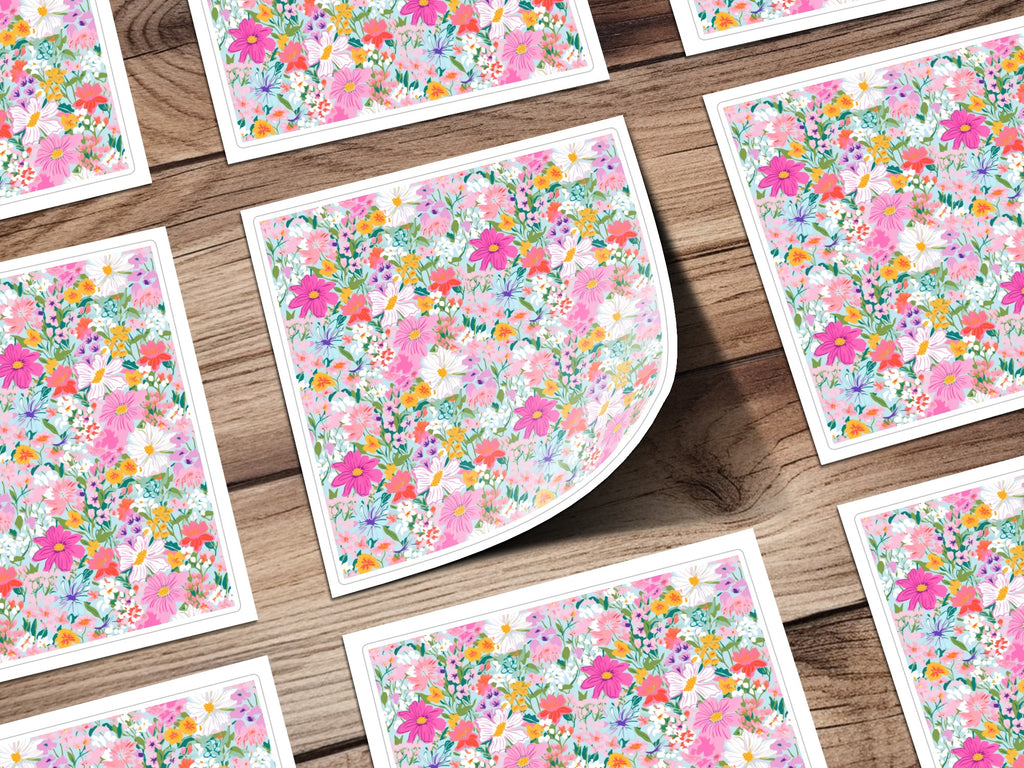 Colorful Floral Pattern Sheet Sticker Printing Decor