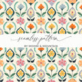 Seamless floral pattern by Moore & Mountain in muted colors.