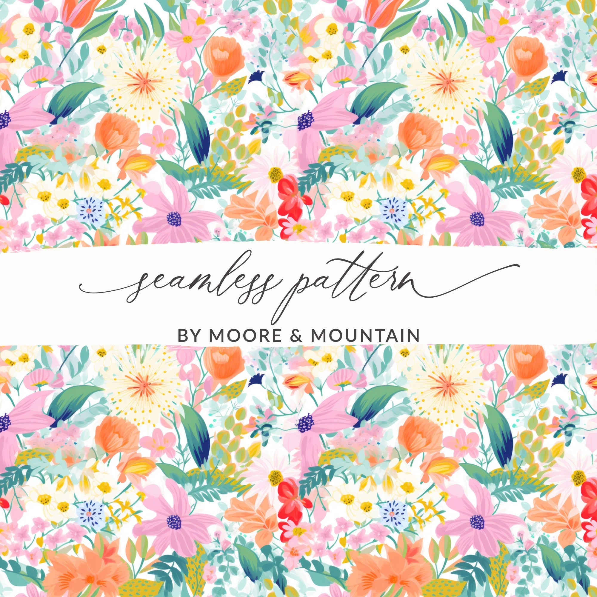 Colorful Floral Seamless Pattern by Moore & Mountain
