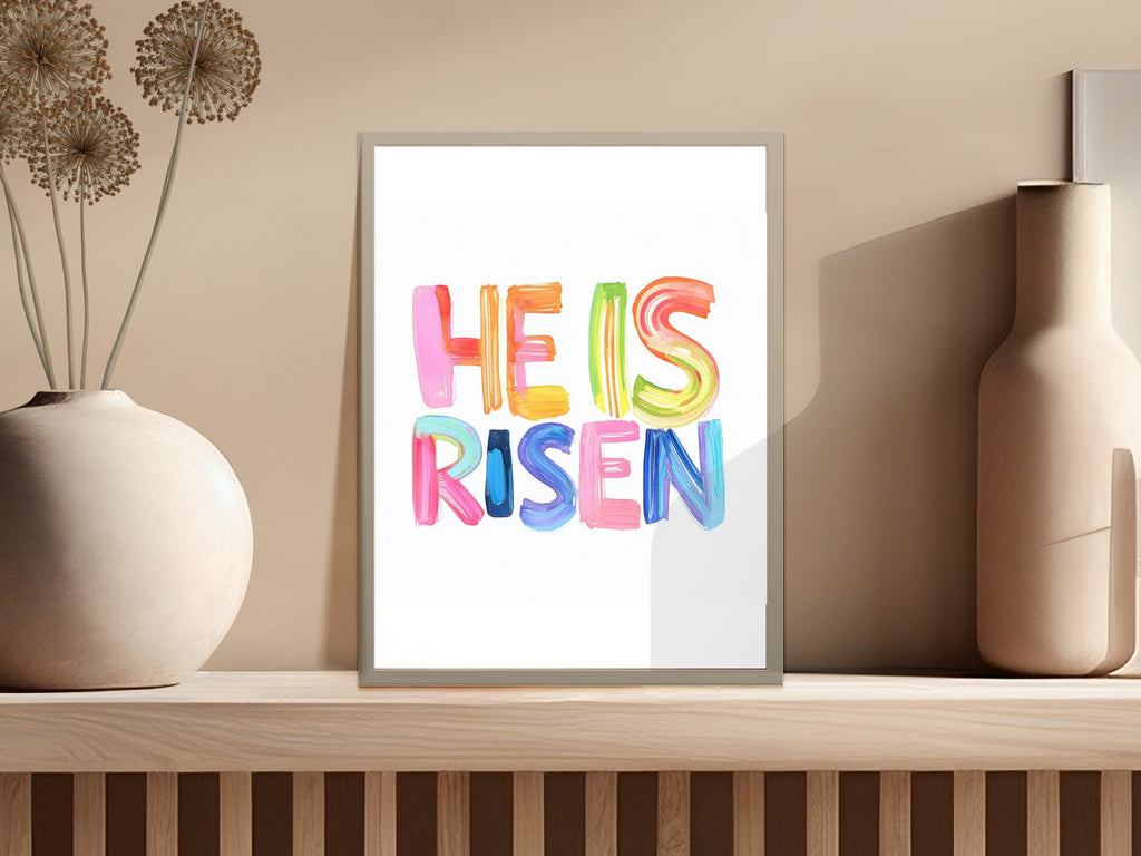 He Is Risen SVG, Preppy Clip Art, Easter Religious Digital Art, Christian Sublimation PNG, Brushstroke Faith Design, Spring Holiday Download