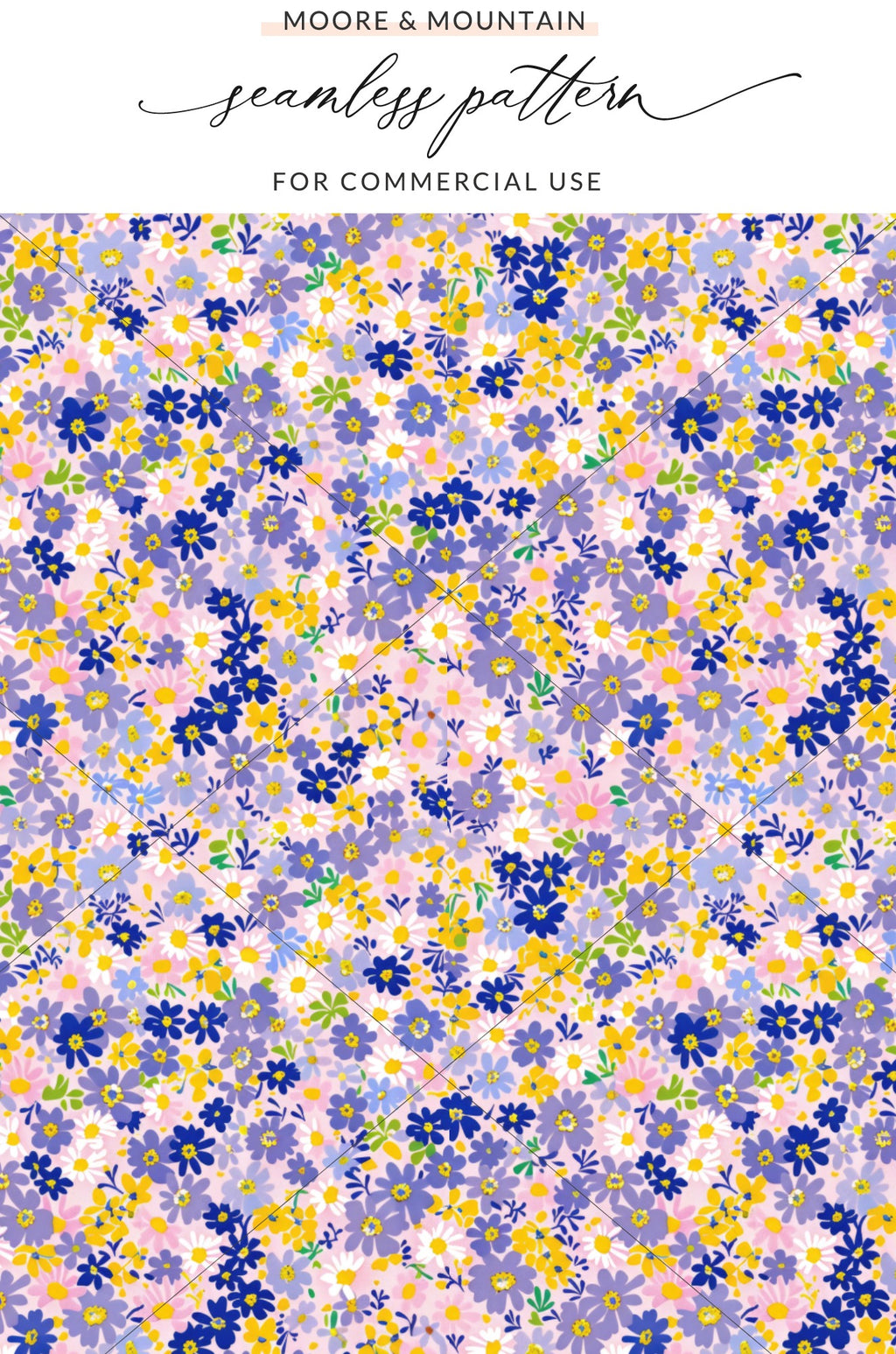 Colorful Floral Seamless Pattern for Commercial Use