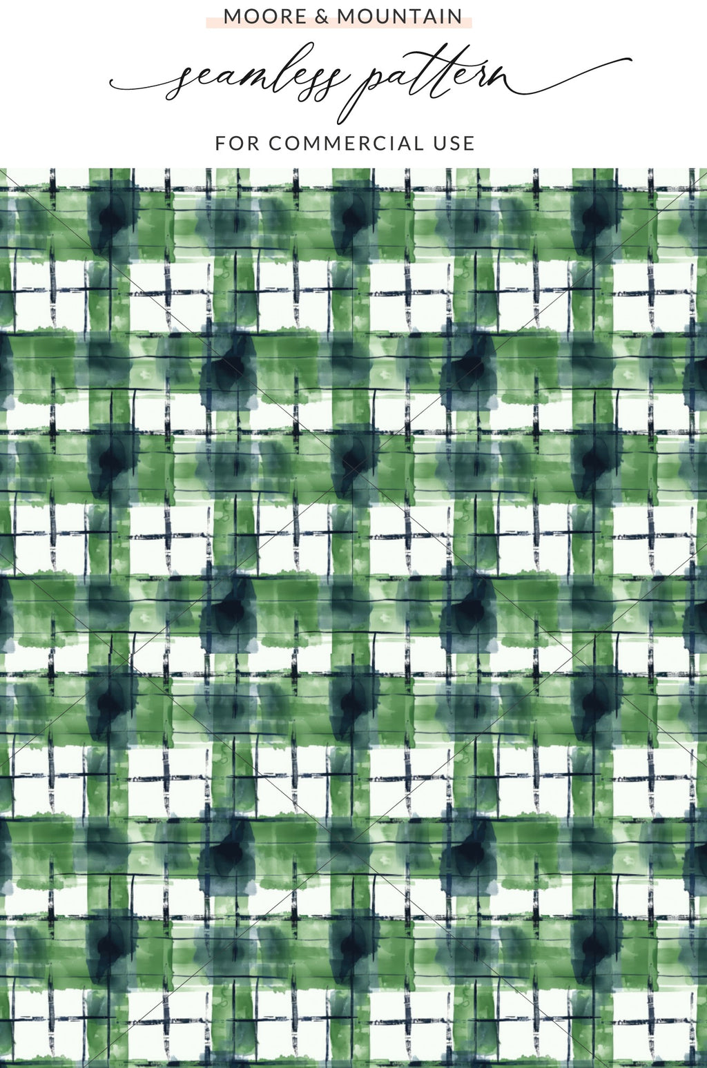 Green and Blue Plaid Seamless Pattern for Commercial Use
