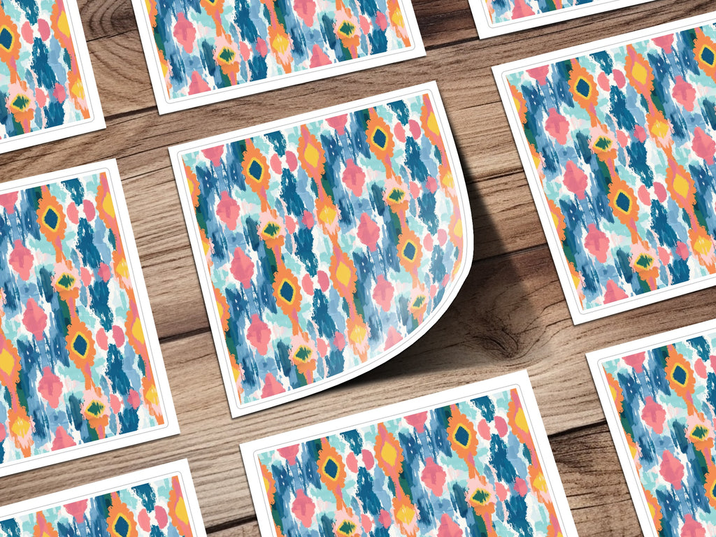 Colorful Abstract Watercolor Pattern Square Sticker