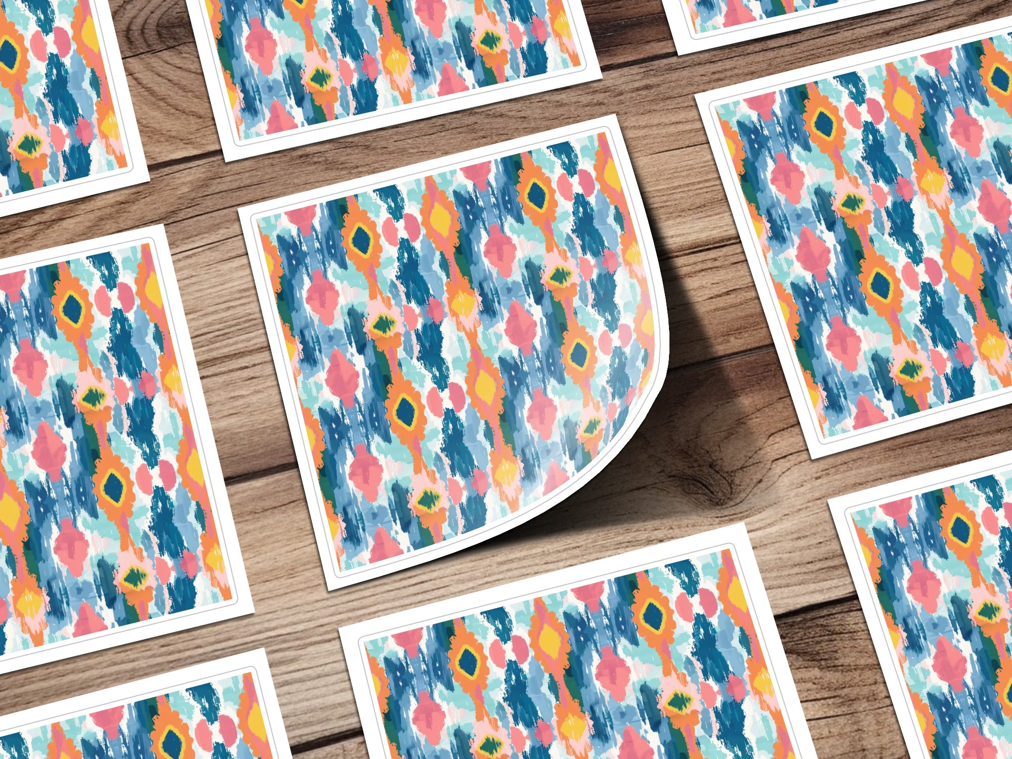 Colorful Abstract Watercolor Pattern Square Sticker