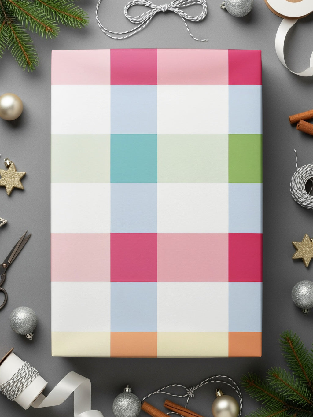Colorful Plaid Pattern Wrapping Paper Gift Wrap
