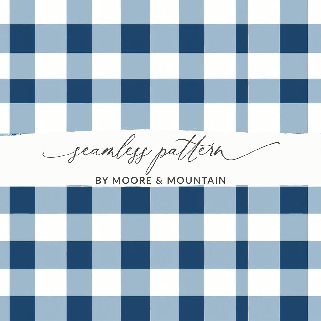 Blue and White Checkered Seamless Pattern Design