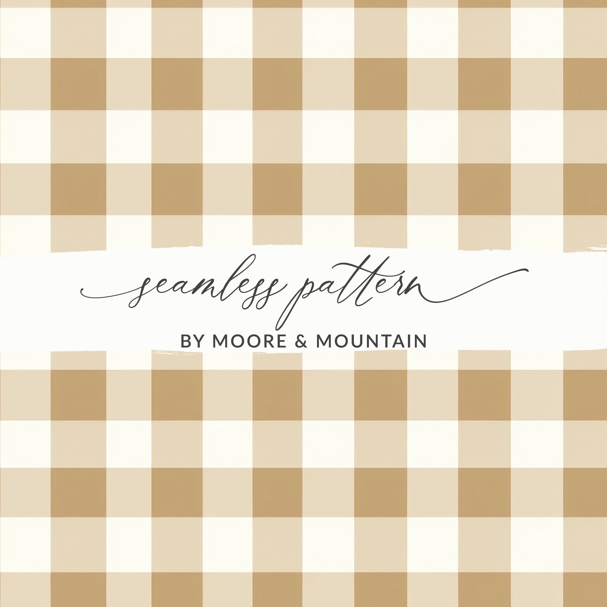 Tan and White Plaid Seamless Pattern Design