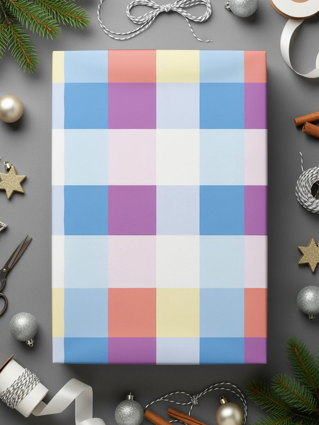 Colorful Checkered Design Wrapping Paper for Gifts