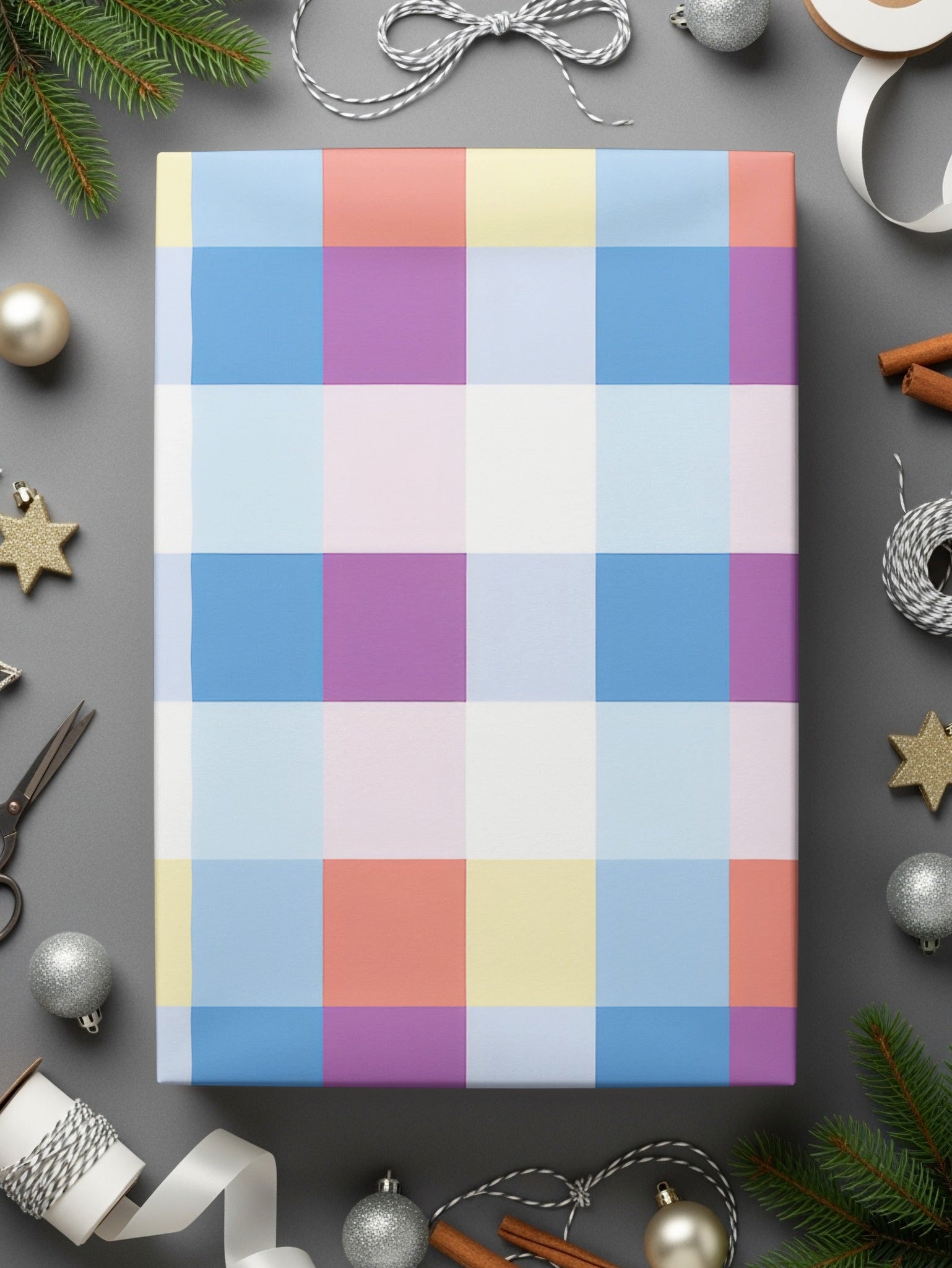 Colorful Checkered Design Wrapping Paper for Gifts