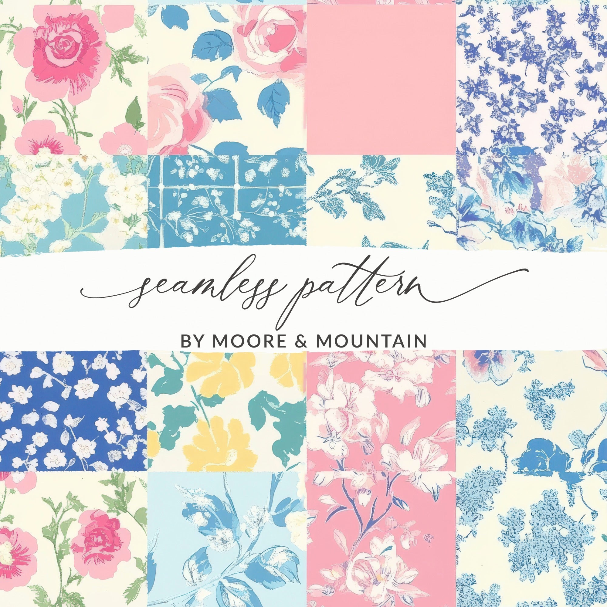 Floral Seamless Pattern Collection Instant Download