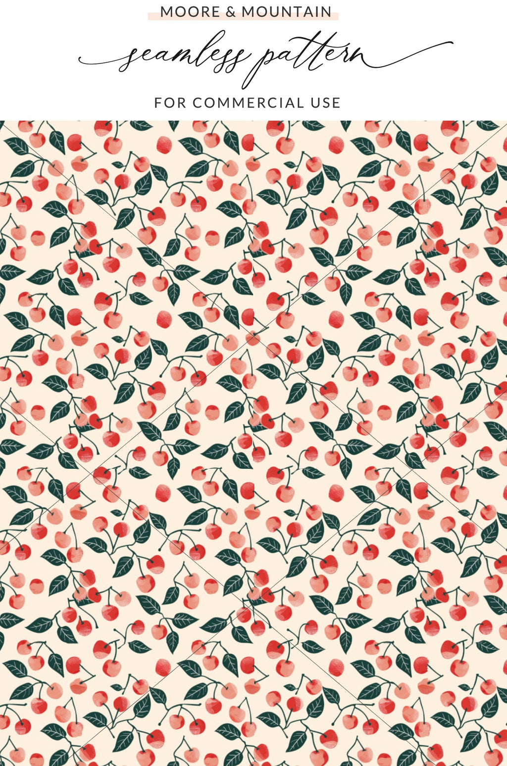 Vibrant Cherry Seamless Pattern for Commercial Use
